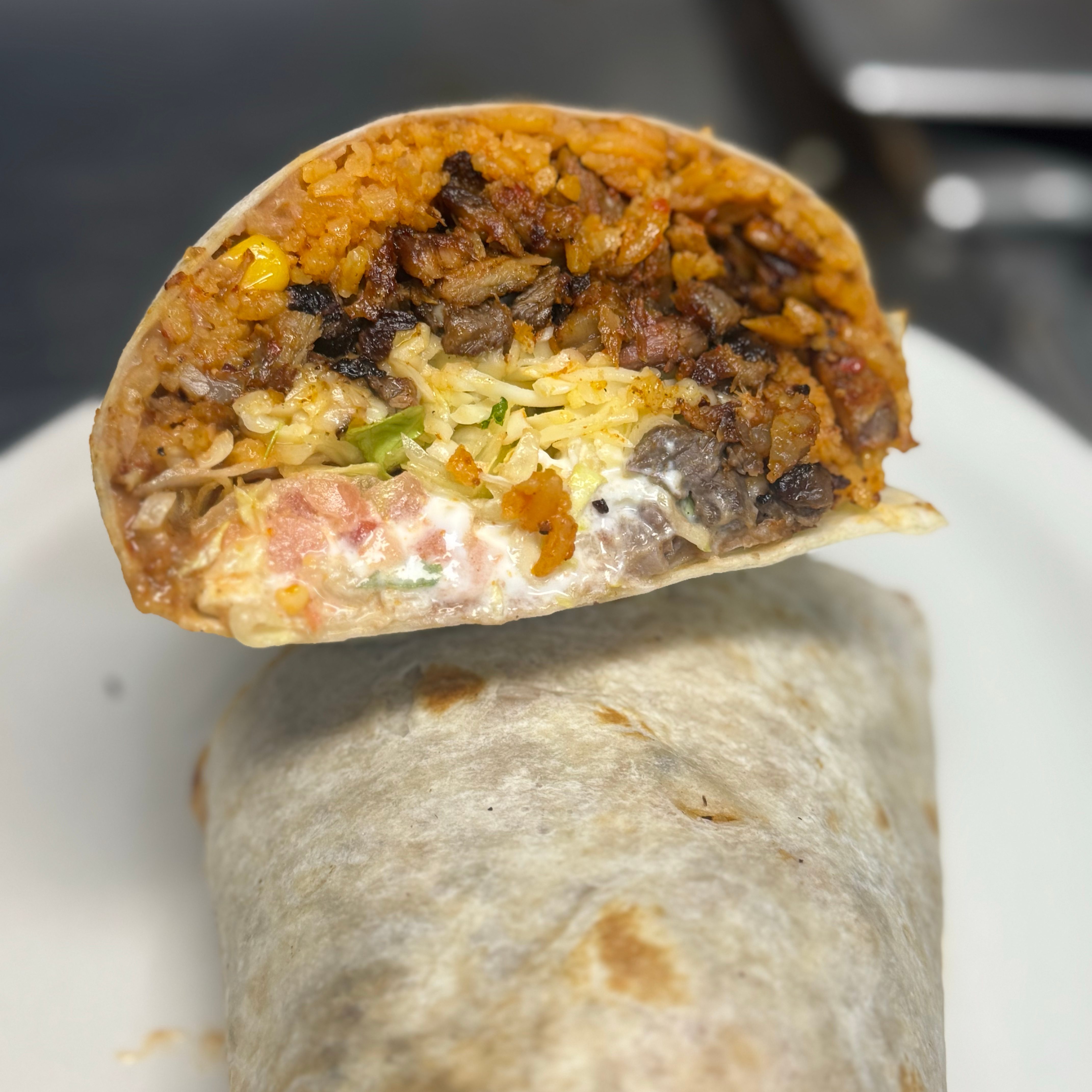 Burrito de Azada y Al Pastor.